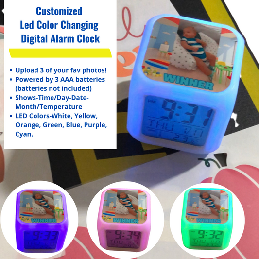 Customized LED Color Changing Alarm Clock