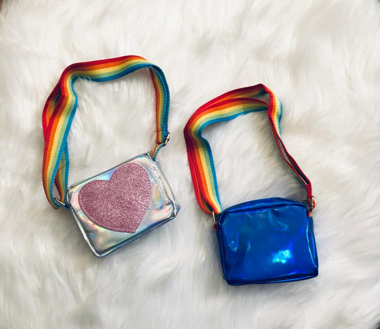 Matalic Mini Bag with Rainbow Strap
